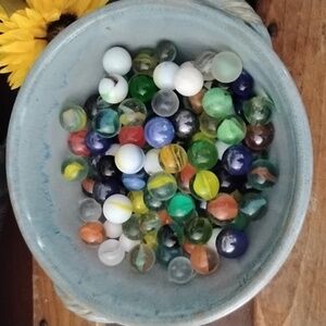 Vintage Colorful Glass Marbles Set